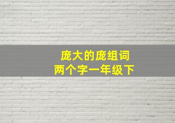 庞大的庞组词两个字一年级下