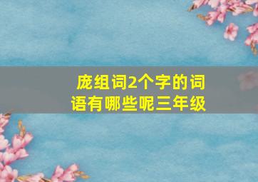 庞组词2个字的词语有哪些呢三年级