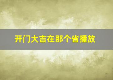 开门大吉在那个省播放