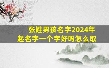 张姓男孩名字2024年起名字一个字好吗怎么取