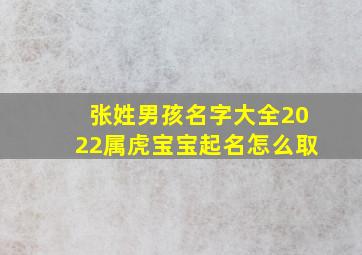 张姓男孩名字大全2022属虎宝宝起名怎么取