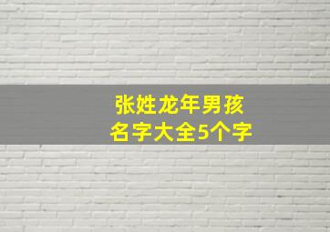 张姓龙年男孩名字大全5个字