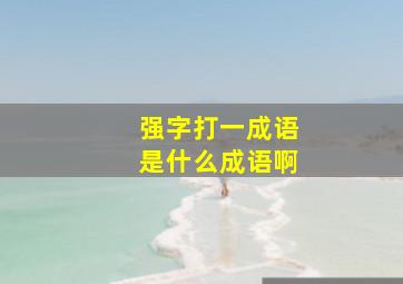 强字打一成语是什么成语啊