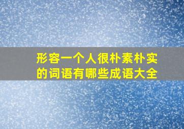 形容一个人很朴素朴实的词语有哪些成语大全