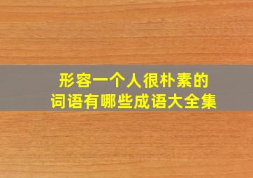 形容一个人很朴素的词语有哪些成语大全集