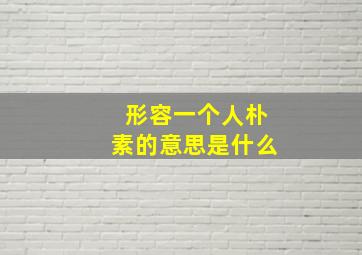 形容一个人朴素的意思是什么