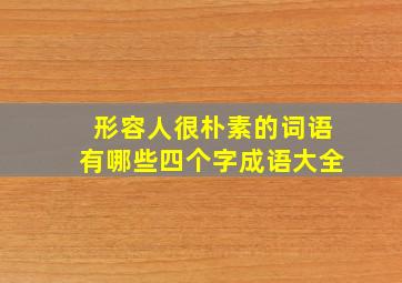 形容人很朴素的词语有哪些四个字成语大全