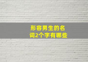 形容男生的名词2个字有哪些