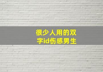 很少人用的双字id伤感男生