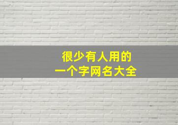 很少有人用的一个字网名大全