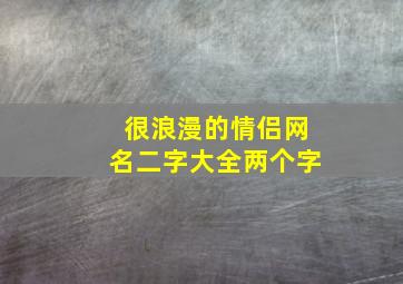 很浪漫的情侣网名二字大全两个字