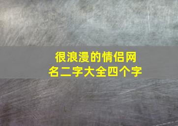 很浪漫的情侣网名二字大全四个字