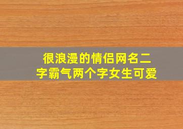 很浪漫的情侣网名二字霸气两个字女生可爱