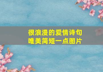 很浪漫的爱情诗句唯美简短一点图片