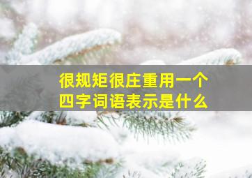 很规矩很庄重用一个四字词语表示是什么