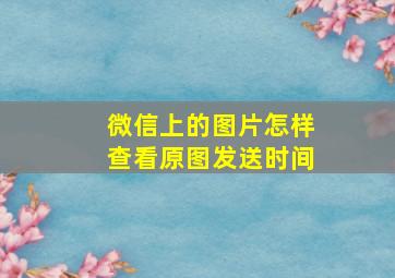 微信上的图片怎样查看原图发送时间