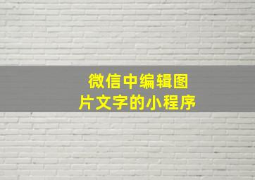 微信中编辑图片文字的小程序