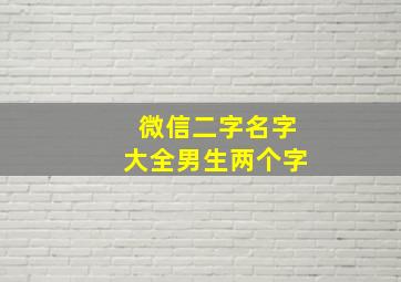 微信二字名字大全男生两个字