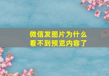 微信发图片为什么看不到预览内容了