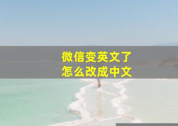 微信变英文了怎么改成中文