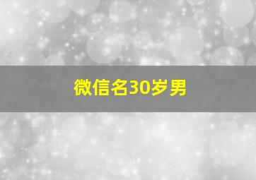 微信名30岁男