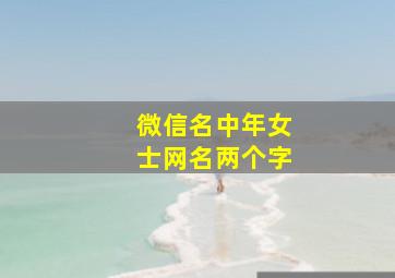 微信名中年女士网名两个字