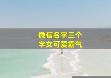 微信名字三个字女可爱霸气