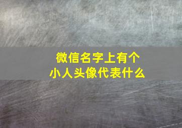 微信名字上有个小人头像代表什么