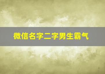 微信名字二字男生霸气