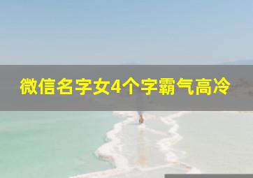 微信名字女4个字霸气高冷