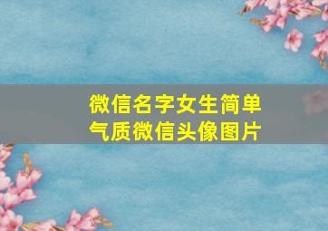 微信名字女生简单气质微信头像图片