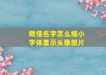 微信名字怎么缩小字体显示头像图片