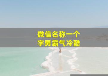 微信名称一个字男霸气冷酷