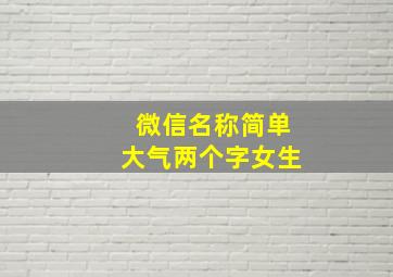 微信名称简单大气两个字女生