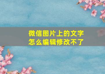 微信图片上的文字怎么编辑修改不了