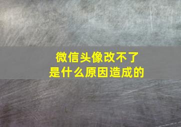 微信头像改不了是什么原因造成的