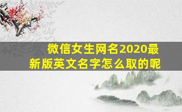 微信女生网名2020最新版英文名字怎么取的呢