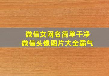 微信女网名简单干净微信头像图片大全霸气