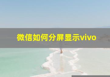 微信如何分屏显示vivo