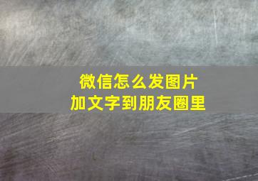 微信怎么发图片加文字到朋友圈里