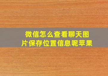 微信怎么查看聊天图片保存位置信息呢苹果