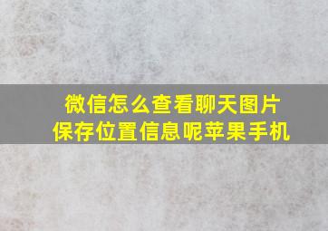 微信怎么查看聊天图片保存位置信息呢苹果手机