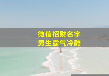 微信招财名字男生霸气冷酷