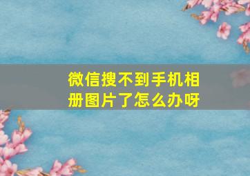 微信搜不到手机相册图片了怎么办呀