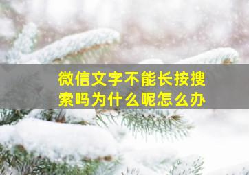 微信文字不能长按搜索吗为什么呢怎么办