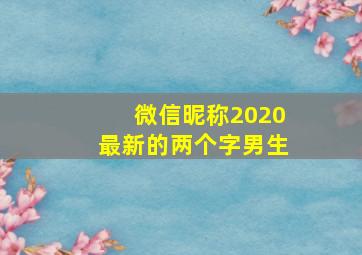 微信昵称2020最新的两个字男生