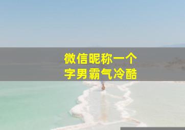 微信昵称一个字男霸气冷酷