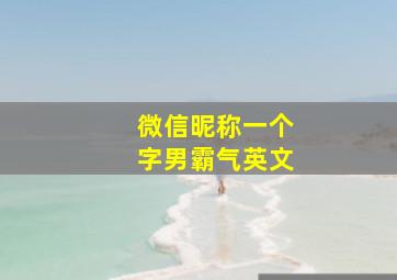 微信昵称一个字男霸气英文