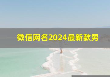 微信网名2024最新款男