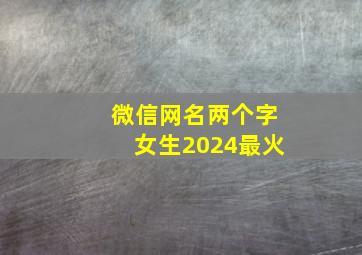 微信网名两个字女生2024最火